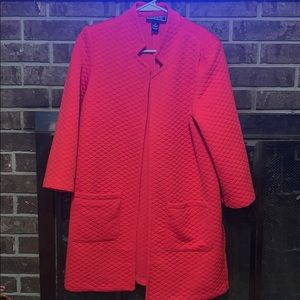 Red longline blazer